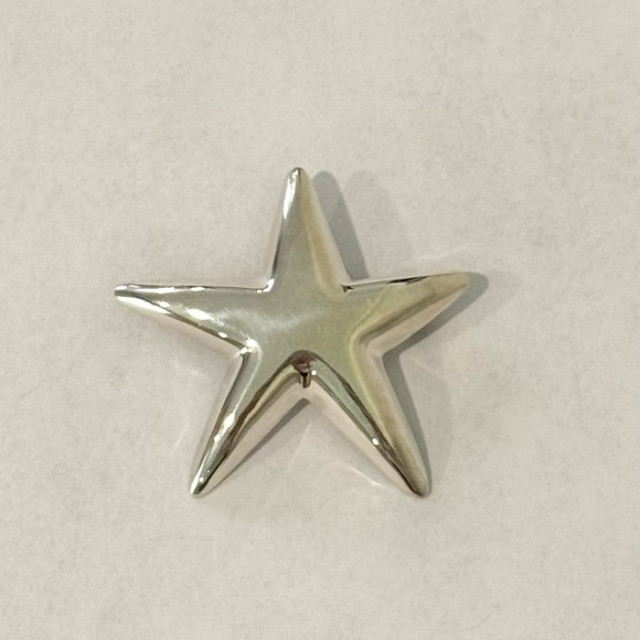 Vintage 925 Sterling Silver Star Starfish Brooch Jewelry Women’s Puffy - Picture 3 of 10